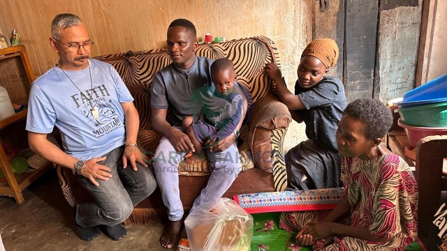 Visiting families in the needy community